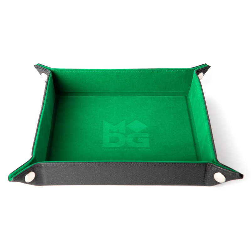 Dice Tray: Velvet Folding Tray 10x10" Green