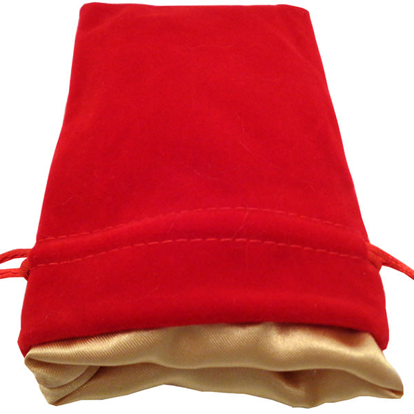Dice Bag: 4" x 6" Red/Gold